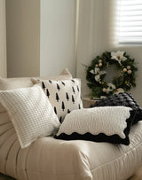 Light Luxury Black and White Jacquard Cushion Covers - Julia M LifeStyles