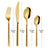 "Shiny Gold Stainless Steel Cutlery Set" Flatware sets Julia M LifeStyles 4 Pieces B  