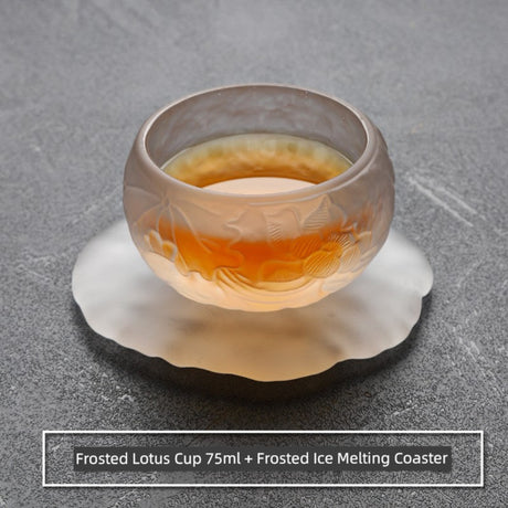 Frosted Japanese Glass Tea Cup – Elegant Single Serve Teacup