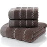 Luxury Cotton Towel Set - 2 Hand & Face Towels, 1 Big Bath Towel bath towel set Julia M Home & Kitchen wave dark brown 3pcs set 