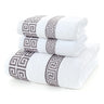 Luxury Cotton Towel Set - 2 Hand & Face Towels, 1 Big Bath Towel bath towel set Julia M Home & Kitchen GE white 3pcs set 