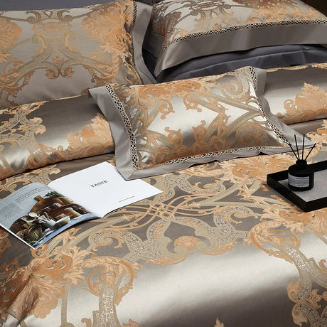 Silk - Like Satin 4 - Piece Duvet Cover Set with Double Stitching & Pillowcases - Julia M LifeStyles