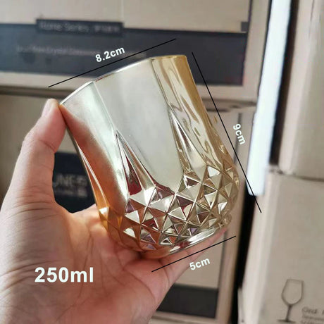 Elegant Electroplated Gold Crystal Champagne Glass Drinkware Julia M LifeStyles F  250ml 1PCS 