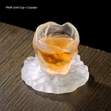 Frosted Japanese Glass Tea Cup – Elegant Single Serve Teacup