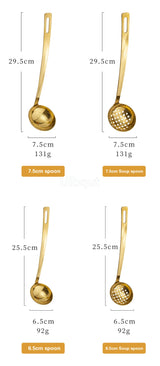 Gold Plated Stainless Steel Hot Pot Ladle & Soup Spoon - Julia M LifeStyles