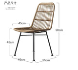 "Modern Rattan Dining Armchair - Nordic Design" rattan dining chair Julia M Home & Kitchen 45cm  