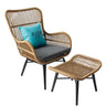 "Modern Rattan Dining Armchair - Nordic Design" rattan dining chair Julia M Home & Kitchen Chair and footstool  