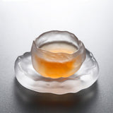 Frosted Japanese Glass Tea Cup – Elegant Single Serve Teacup