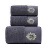 Luxury Cotton Towel Set - 2 Hand & Face Towels, 1 Big Bath Towel bath towel set Julia M Home & Kitchen S grey 3pcs set 