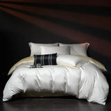 Luxury 100% Egyptian Cotton Reversible Duvet Cover Set in Silver & Purple - Julia M LifeStyles