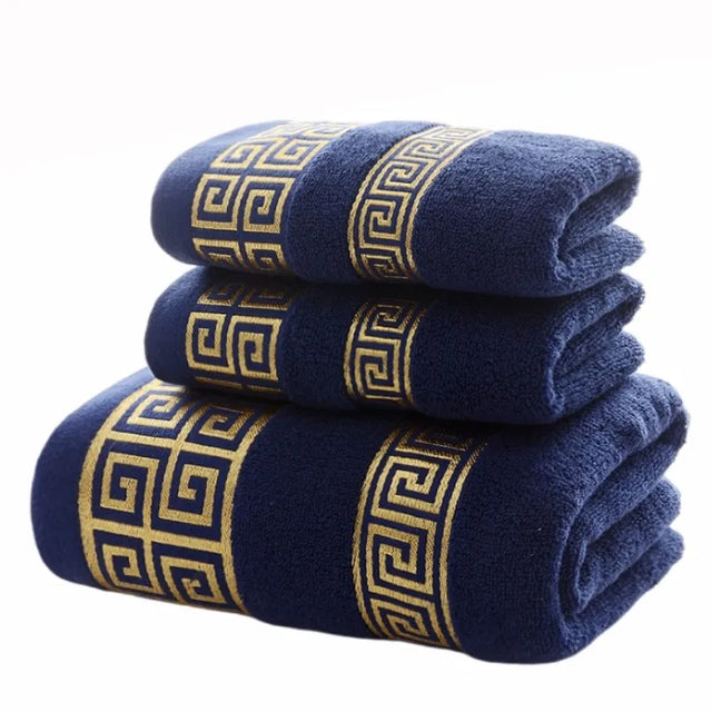 Luxury Cotton Towel Set - 2 Hand & Face Towels, 1 Big Bath Towel bath towel set Julia M Home & Kitchen   