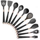 Silicone Kitchen Utensils Set - Heat Resistant, Non-stick, Rose Gold Plated Handles kitchen tools & utensils Julia M Home & Kitchen B010  