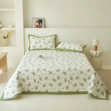 Beige Floral Reversible Quilt Set - 3 Pieces, Twin/Queen Size