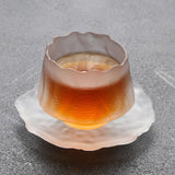 Frosted Japanese Glass Tea Cup – Elegant Single Serve Teacup