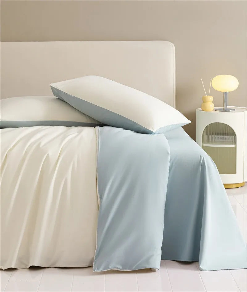 Reversible Brushed Cotton Duvet Cover Set with Pillowcases in Multiple Sizes