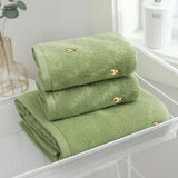 Women Bath Bathroom Embroidered Avocado Cotton Towel Face Towel Adult Soft Absorbent