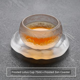 Frosted Japanese Glass Tea Cup – Elegant Single Serve Teacup