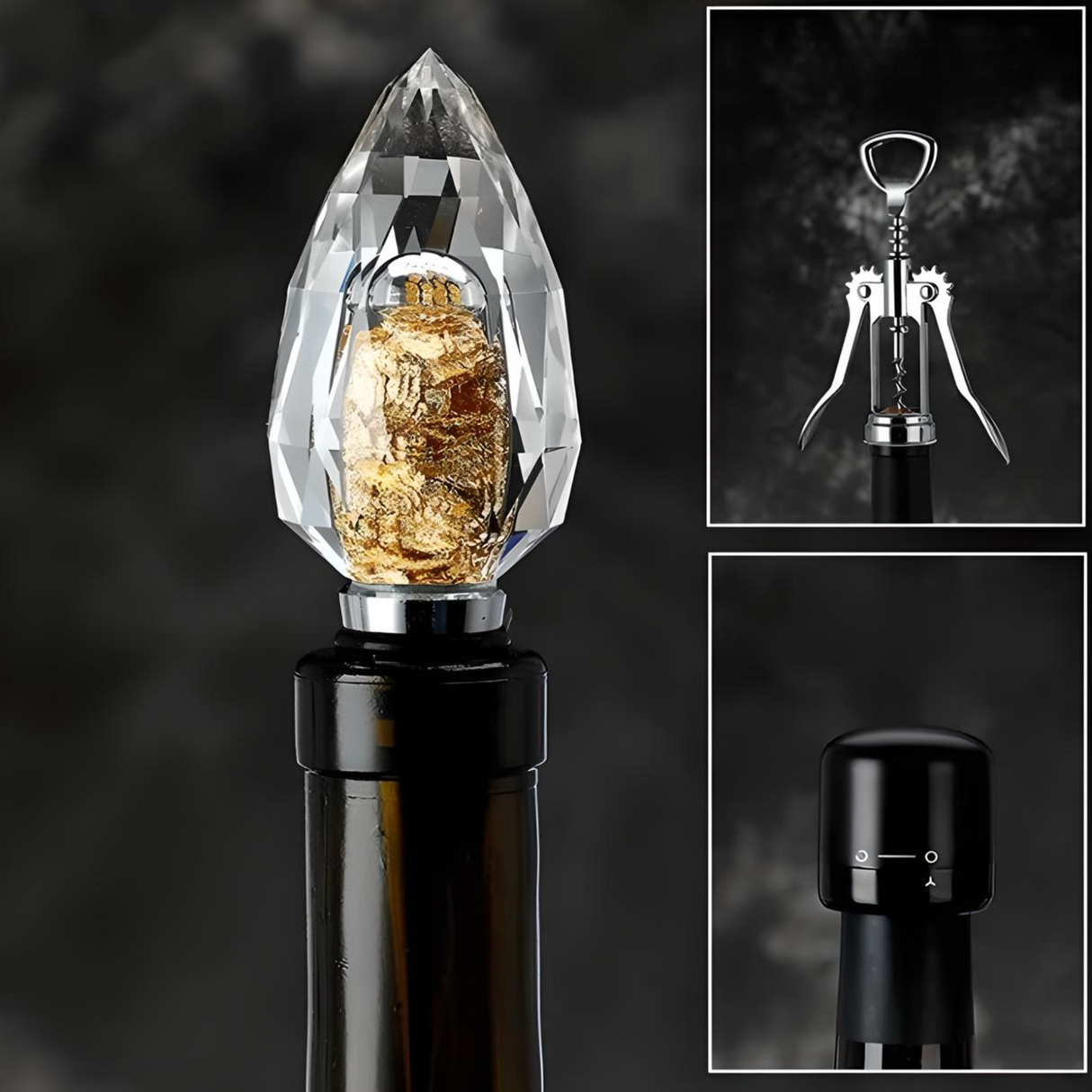 "Modern Glass Wine & Champagne Stopper" red wine stoppers Julia M LifeStyles D 15MM-20MM  
