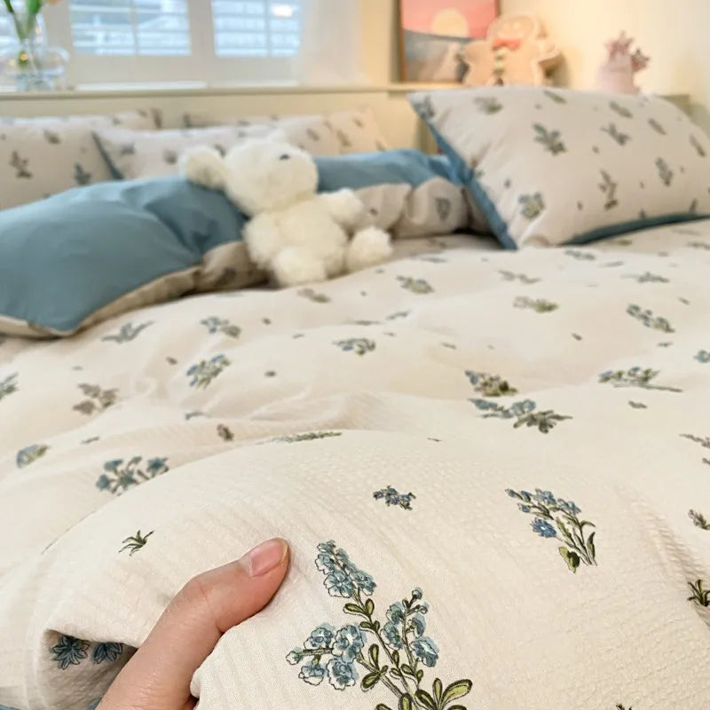 Aesthetic Floral Bedding Set - Twin to Queen Duvet Cover with Pillowcases - Julia M LifeStyles