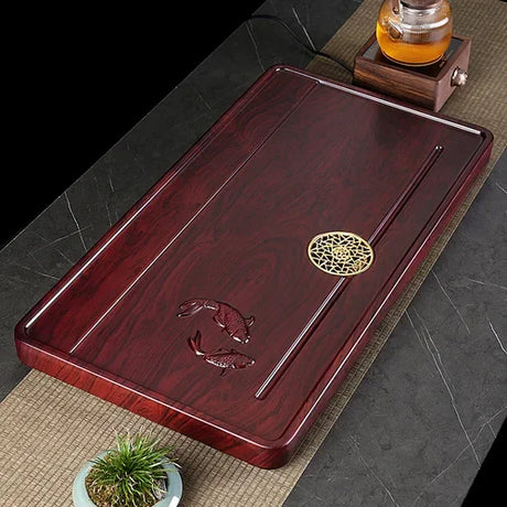 Luxury Solid Wood Gongfu Tea Tray 🌿 lotus tea tray Julia M Home & Kitchen 80x42x5cm  
