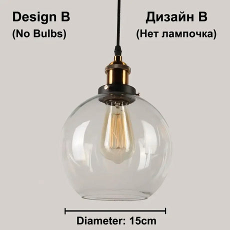 The Nordic  Loft  Modern Bedroom Pendant Lamp with Clear Gray Amber Vintage Pendant Lights Dining Glass Hanging  Light Fixtures