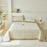 Beige Floral Reversible Quilt Set - 3 Pieces, Twin/Queen Size