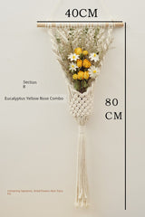 Hand - Woven Cotton Rope Tapestry with Dried Flower Pocket - Julia M LifeStyles