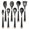 Silicone Kitchen Utensils Set - Heat Resistant, Non-stick, Rose Gold Plated Handles kitchen tools & utensils Julia M Home & Kitchen B08  