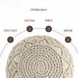 Hand-Knitted Cotton Ottoman Pouf: Modern Minimalist Foot Rest Minimalist Foot Rest Julia M Home & Kitchen   