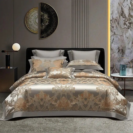 Silk - Like Satin 4 - Piece Duvet Cover Set with Double Stitching & Pillowcases - Julia M LifeStyles