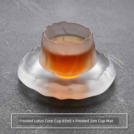 Frosted Japanese Glass Tea Cup – Elegant Single Serve Teacup