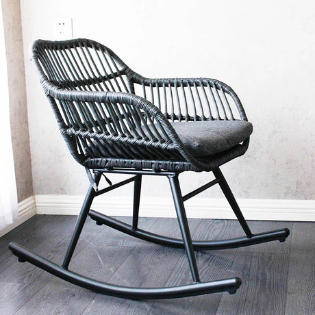 "Modern Rattan Dining Armchair - Nordic Design" rattan dining chair Julia M Home & Kitchen C grey  