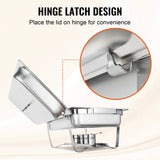 Stainless Steel Rectangle Chafing Dish Set Rectangle Chafing Dish Set Julia M Home & Kitchen   