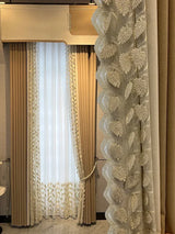 Chenille Embroidered Curtain Luxury Minimalist chenille embroidered curtain Julia M Home & Kitchen   