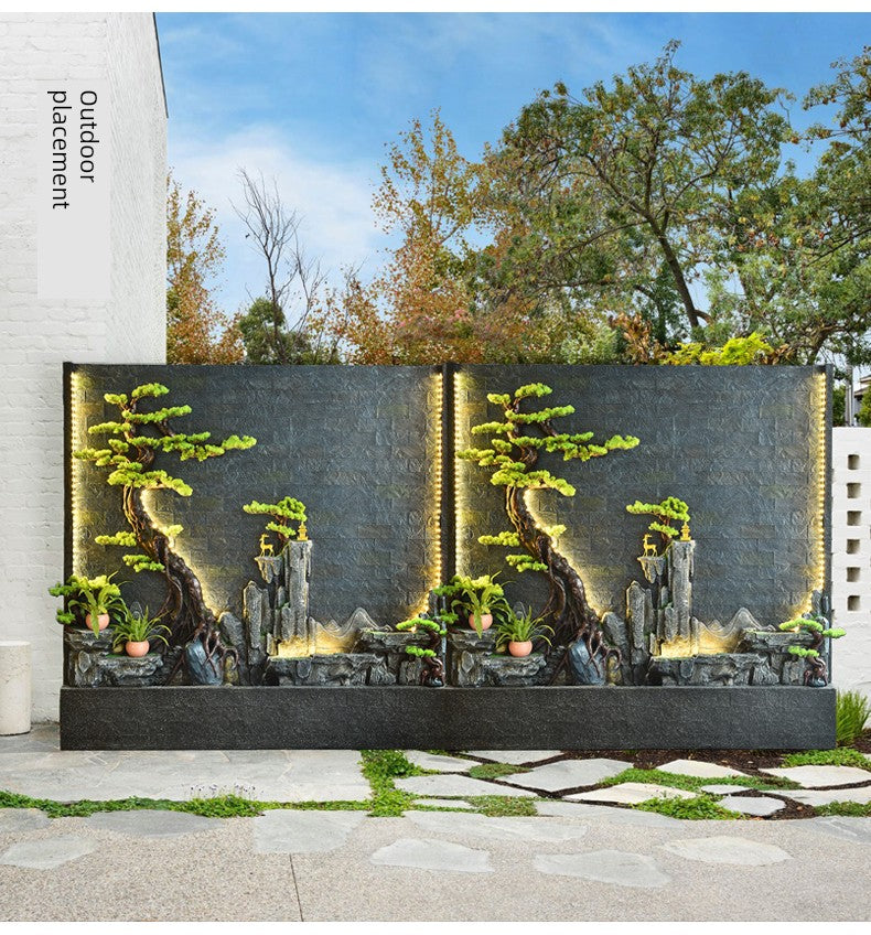 Courtyard Rockery Double - Sided Water Curtain Wall Fish Tank Water Screen Living Room Decoration Company Hotel Fortune Fengshui Wheel Landscape - Julia M LifeStyles