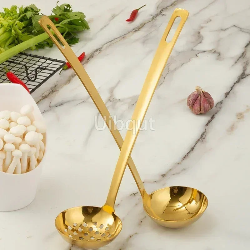 Gold Plated Stainless Steel Hot Pot Ladle & Soup Spoon - Julia M LifeStyles