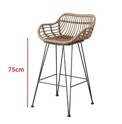 "Modern Rattan Dining Armchair - Nordic Design" rattan dining chair Julia M Home & Kitchen B Wood color  