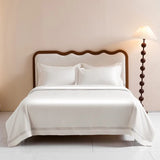 Luxury 1000TC Egyptian Cotton Duvet Cover Set with Silver Embroidery