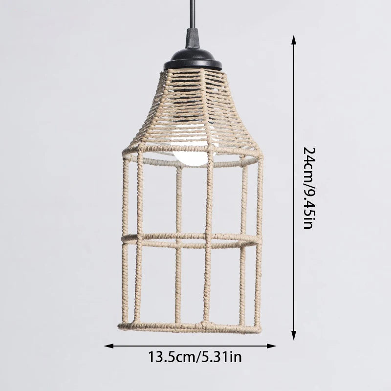 Woven Rattan Pendant Lampshade: Elevate Your Lighting Style 🌟 pendant lamps Julia M Home & Kitchen Paper Rope4  