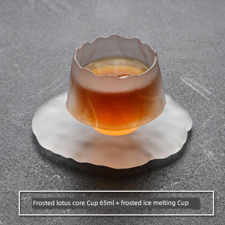 Frosted Japanese Glass Tea Cup – Elegant Single Serve Teacup