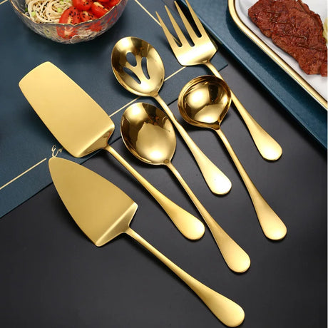 Gold Stainless Steel Korean Tableware Set 🍲🥄🍴 Flatware sets Julia M Home & Kitchen   
