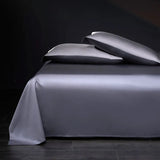 Luxury 100% Egyptian Cotton Reversible Duvet Cover Set in Silver & Purple