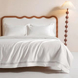 Luxury 1000TC Egyptian Cotton Duvet Cover Set with Silver Embroidery