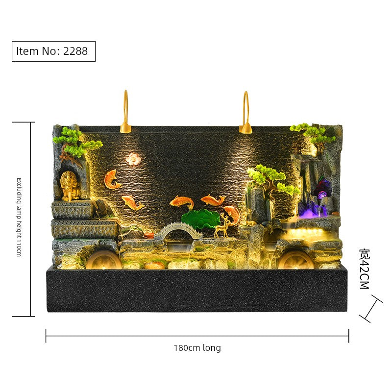 Courtyard Rockery Double - Sided Water Curtain Wall Fish Tank Water Screen Living Room Decoration Company Hotel Fortune Fengshui Wheel Landscape - Julia M LifeStyles