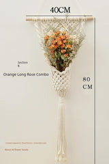 Hand - Woven Cotton Rope Tapestry with Dried Flower Pocket - Julia M LifeStyles