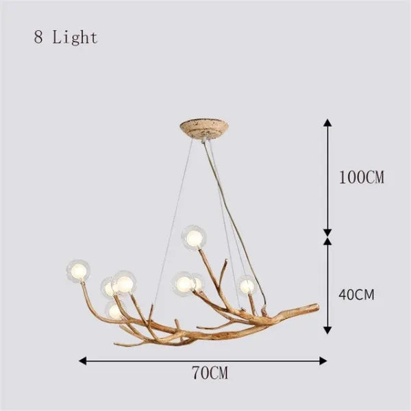 Nordic LED Tree Branch Chandelier 🌿 Chandeliers Julia M Home & Kitchen 8 head Clear ball Natural Light 