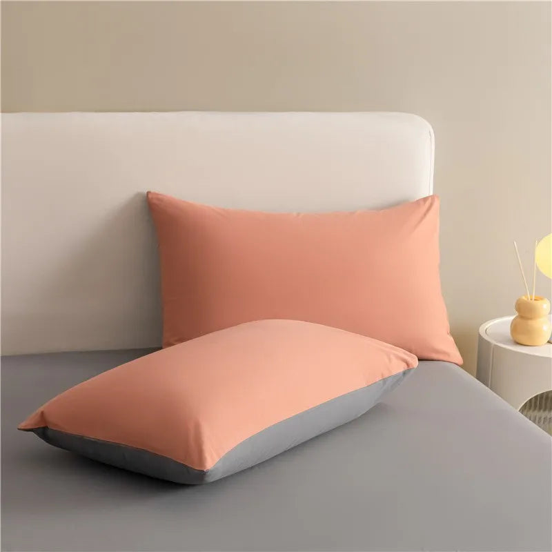 Reversible Brushed Cotton Duvet Cover Set with Pillowcases in Multiple Sizes