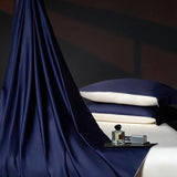 Luxury 100% Egyptian Cotton Reversible Duvet Cover Set in Silver & Purple - Julia M LifeStyles