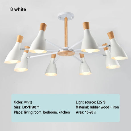 Scandinavian Ceiling Chandelier Living Room LED Chandelier Bedroom Wooden Ceiling Lights Kitchen 220V Interior Decor Lighting - Julia M LifeStyles