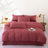 Solid Color Wine Red Nature Soft Skin friendly Brushed Modern Home(1Duvet Cover+1Flat Bedsheet+ 2Pillowcases) Twin Double Queen - Julia M LifeStyles